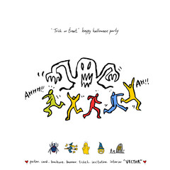 (정사각)할로윈 포스터 / 손으로 그린 할로윈 그림