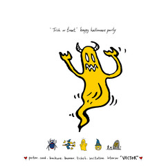 (정사각)할로윈 포스터 / 손으로 그린 할로윈 그림