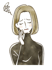 悩む女性-ストレス