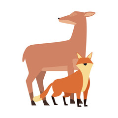 cartoon deer and fox design