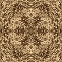 Gold mosaic abstract element and kaleidoscope backdrop, pattern golden.