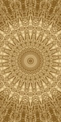 Gold background for mobile phone cover, symmetry decoration.