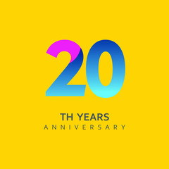20 Year Anniversary Vector Template Design Illustration