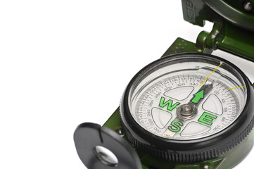 Compass for navigation on a white background