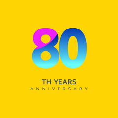 80 Year Anniversary Vector Template Design Illustration