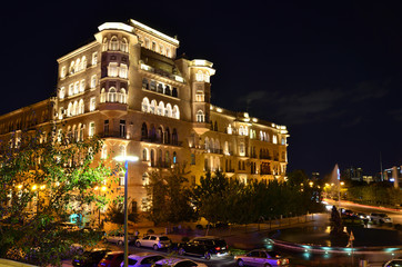 Fototapeta na wymiar Evening view of Baku from the Highland Park.Azerbaijan