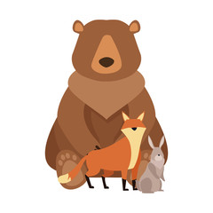 Cartoon wild bear and animals design