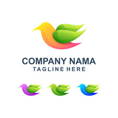 Colorful Abstract Bird Logo Premium