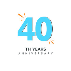 40 Year Anniversary Vector Template Design Illustration