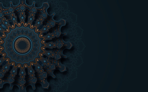 Decorative background with ornamental elements in oriental style. Vector illustration