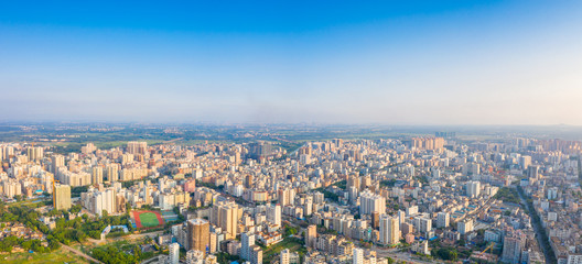Aerial view of towns in suixi county, zhanjiang city, guangdong province, China