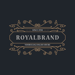 Luxury Royal Logo Template Elegant Ornament for Restaurant, Royalty, Boutique, Cafe, Hotel, Heraldic, Jewelry, Fashion and other