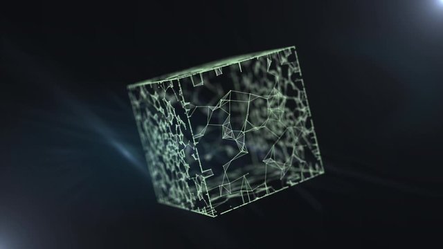 An extravagant cube form of artifact - mysterious Pandora's box.