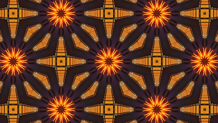 Repeated circular figures on an abstract background forming a repetitive pattern.