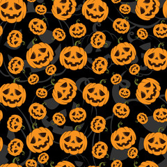 Seamless Pattern Halloween Pumpkins