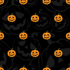 Seamless Pattern Halloween Pumpkins