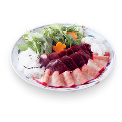 くじら盛り合わせ-ミンク鯨赤肉-鯨ベーコン-さらし鯨