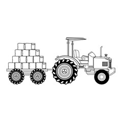 farm truck with hay bales load