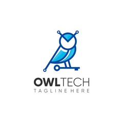 owl with a technological concept.