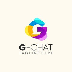 letter g logo design vector. with chat concept.