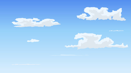 Landscape blue sky and white clouds on sunny day.Sky and cloud background.cartoon sky concetp.Vector illustration