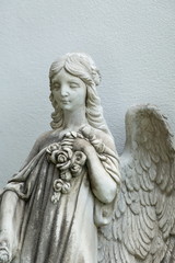 sculpture statue guardian angel , love and peace concept .
