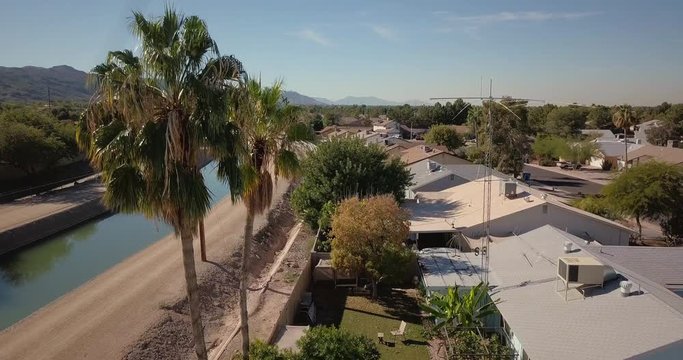 Drone lift up over Phoenix neighborhood