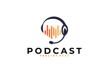 podcast audio logo icon vector isolated