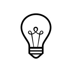 Light Bulb line icon vector, isolated on white background. Idea sign, solution, thinking concept