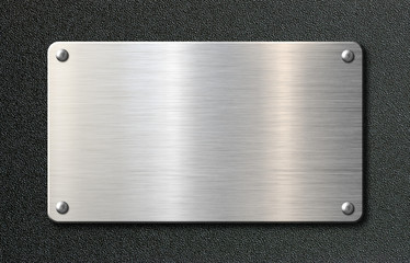 metal plaque or plate with rivets 3d illustration