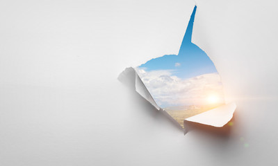 Effect of torn paper hole