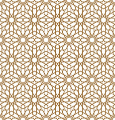 Seamless arabic geometric ornament in brown color.Vector illustration.