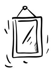 Pictograph of mirror for template logo, icon, and identity designs.