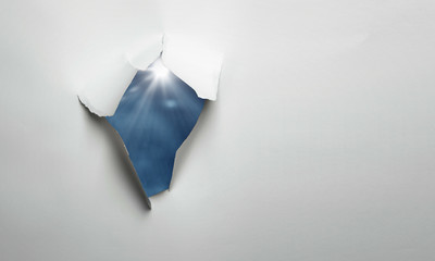 Effect of torn paper hole