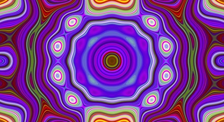 Psychedelic symmetry abstract pattern and hypnotic background, backdrop swirl.