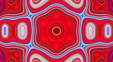 Psychedelic symmetry abstract pattern and hypnotic background, color design.