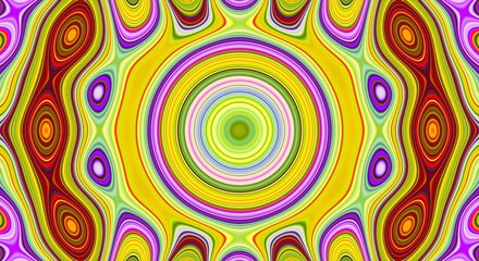 Psychedelic symmetry abstract pattern and hypnotic background, zine culture crazy.