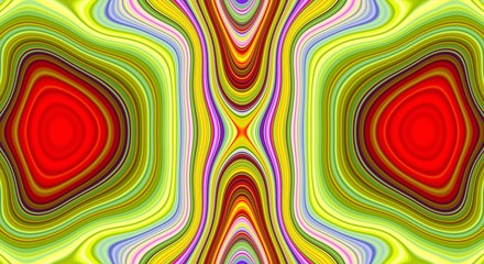 Psychedelic symmetry abstract pattern and hypnotic background, illustration artistic.