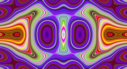 Psychedelic symmetry abstract pattern and hypnotic background, crazy design.