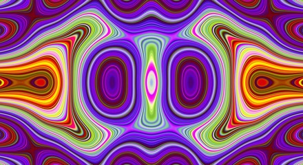 Psychedelic symmetry abstract pattern and hypnotic background, crazy design.