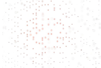 Light Red vector template with isolated numerals.