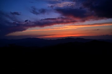 大台ケ原山でみた幻想的な夕焼けの情景