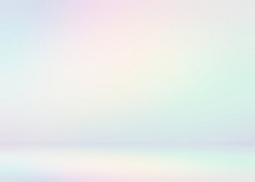 3d background hologram pastel. Iridescent subtle room illustration. Pink yellow green abstract light gradient transition.