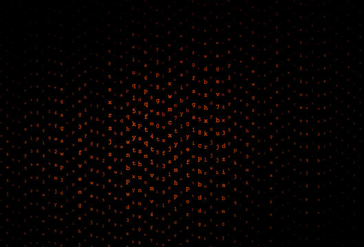 Dark Red vector layout with latin alphabet.