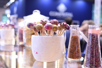 colorful lollipops with accessories