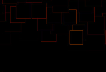 Dark Orange vector template with crystals, rectangles.