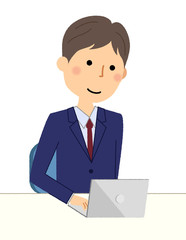 ビジネスマン　ノートPC