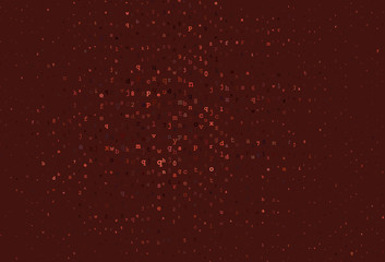 Dark Red vector pattern with ABC symbols.