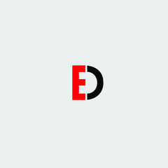 E and D letter icon vector logo