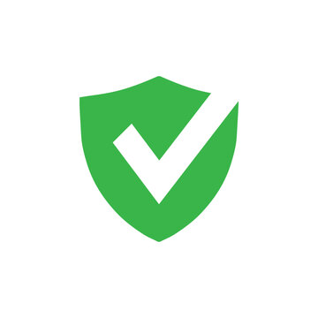 Check mark icon graphic design template vector isolated - a green shield icon